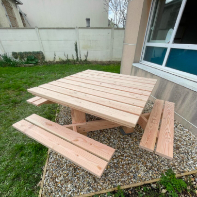table en bois sur mesure à Maulette près de Houdan dans les Yvelines 78