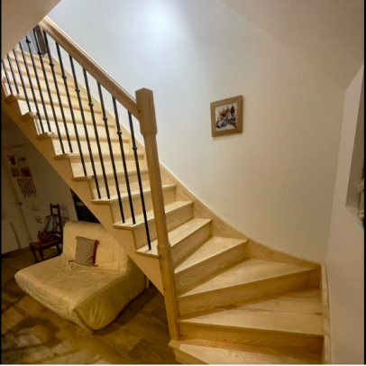 escalier bois sur mesure à Maulette près de Houdan dans les Yvelines 78